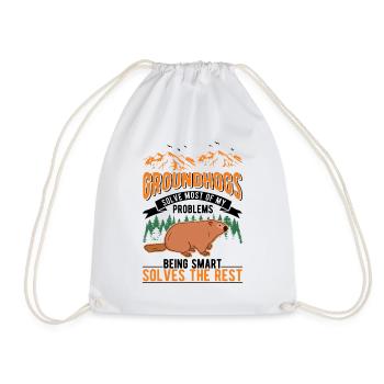 Murmeltier Groundhog Marmot Waldmurmeltier - Drawstring Bag - white - Front