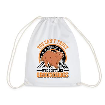 Murmeltier Groundhog Marmot Waldmurmeltier - Drawstring Bag - white - Front