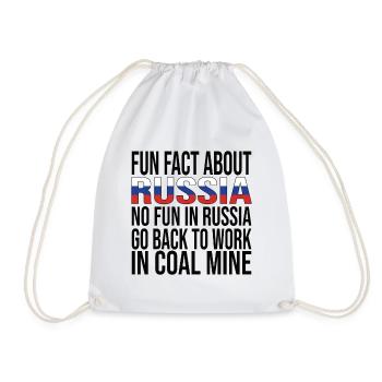 Fun Fact About Russia No Fun In Russia - Drawstring Bag - white - Front