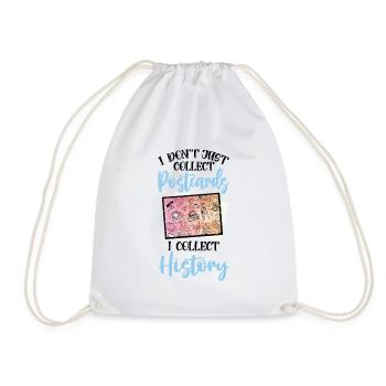 Deltiology I Collect History Deltiologist - Drawstring Bag - white - Front