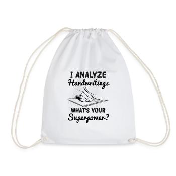 I analyze reading handwriting - Drawstring Bag - white - Front