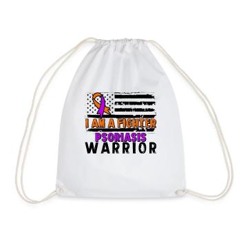Psoriasis Warrior Fighter Ruban orange lavande - Sac de sport léger - blanc - Devant