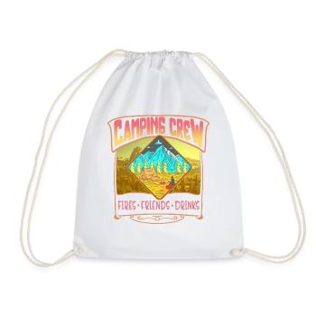 Chemise de l’équipage de camping, tente Fires Friends Drinks - Sac de sport léger - blanc - Devant
