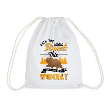 Australischer Wombat Geschenk - Turnbeutel - Weiß - Vorne