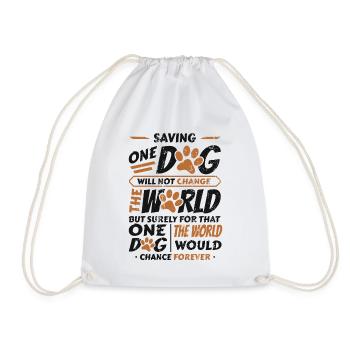 Saving One Dogs World Animal Rescue, niche pour chiens. - Sac de sport léger - blanc - Devant