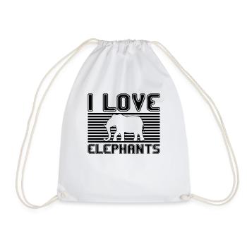I love elephants - Turnbeutel - Weiß - Vorne