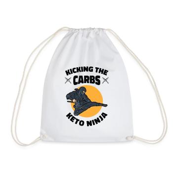 Keto Ninja Diet Ketogenic Food Ninja Lovers - Drawstring Bag - white - Front
