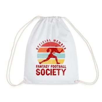Fantasy Football Official Member Vintage Sports - Drawstring Bag - white - Front