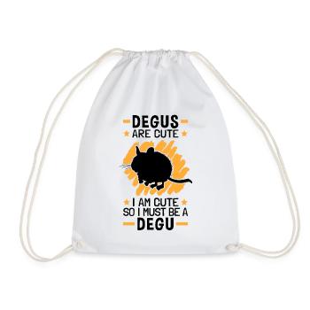 So I am a Degu rodent Chile Degus - Drawstring Bag - white - Front