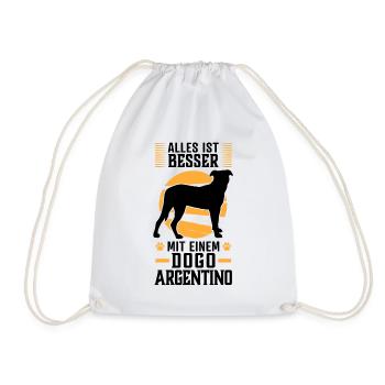 Alles ist besser mit einem Dogo Argentino - Turnbeutel - Weiß - Vorne
