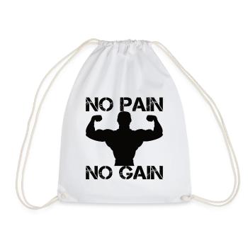 Pas de douleur, pas de gain - Fitness Muscle Building Workout - Sac de sport léger - blanc - Devant
