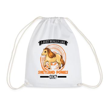 I just really like Shetland Ponies Shetty - Turnbeutel - Weiß - Vorne
