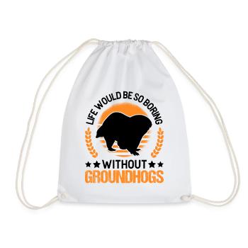 Murmeltier Groundhog Marmot Waldmurmeltier - Drawstring Bag - white - Front