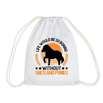Shetland Pony Geschenk Shetty - Turnbeutel - Weiß - Vorne