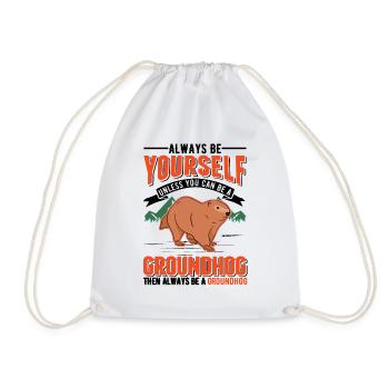 Murmeltier Groundhog Marmot Waldmurmeltier - Drawstring Bag - white - Front