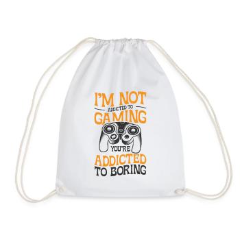 Gaming Addiction Gamer Playing Videogame - Drawstring Bag - white - Front