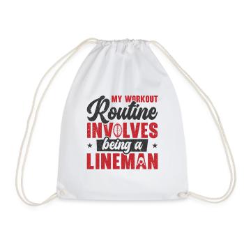 Football Lineman Leben Workout Routine Spieler - Turnbeutel - Weiß - Vorne