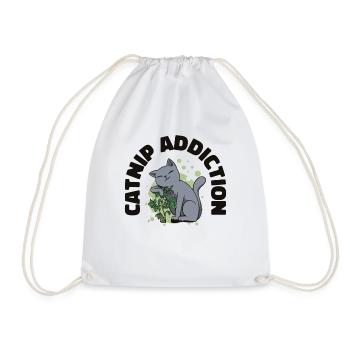 Dépendance à l’herbe à chat Propriétaire de chat Animal de compagnie - Sac de sport léger - blanc - Devant