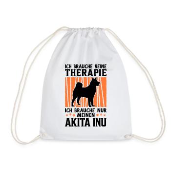 Brauche nur meinen Akita Inu japanischer Spitz - Turnbeutel - Weiß - Vorne