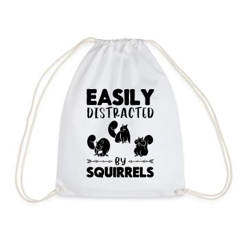 Squirrels love squirrels easily from - Drawstring Bag - white - Front
