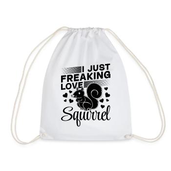 Squirrel lovers I love squirrels - Drawstring Bag - white - Front