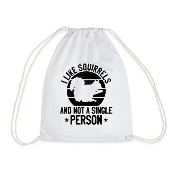 I like squirrels and none - Drawstring Bag - white - Front
