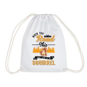 Squirrel Gift Grey Squirrel - Drawstring Bag - white - Front