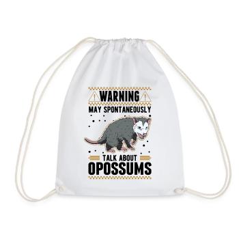 Opossum Gift Possum Pouch Rat - Drawstring Bag - white - Front