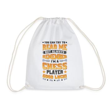 Try to read me, chess player - Drawstring Bag - white - Front