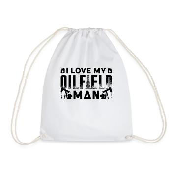 J’adore mon travailleur des champs pétrolifères Man Oilfield - Sac de sport léger - blanc - Devant