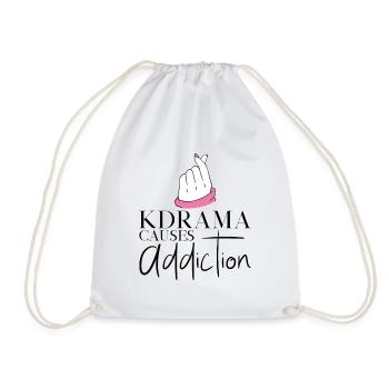 Kdrama Addiction Binge Watching Korean Drama - Drawstring Bag - white - Front