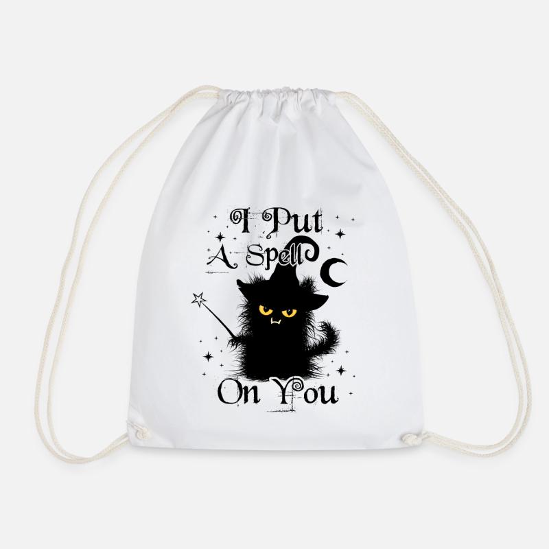 I Put A Spell On You Wuschelige Katze Zauberstab - Turnbeutel - Weiß
