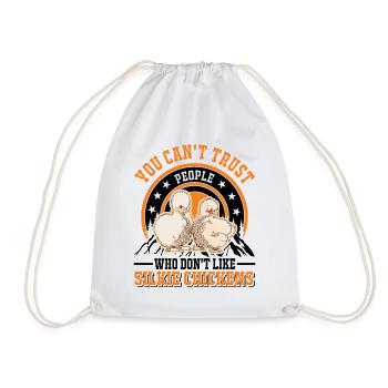 Silk Chicken Gift Silkie Chicken - Drawstring Bag - white - Front