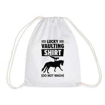 Pferdesport Voltigieren Funny Lucky Riding Reiten - Turnbeutel - Weiß - Vorne