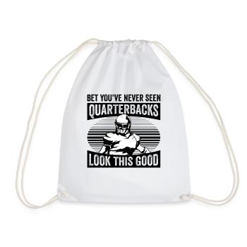 Football Quarterbacks Security Funny Good Looking - Drawstring Bag - white - Front