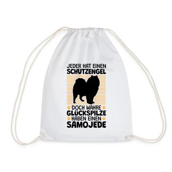 Samojede ist mein Schutzengel Schlittenhund - Turnbeutel - Weiß - Vorne