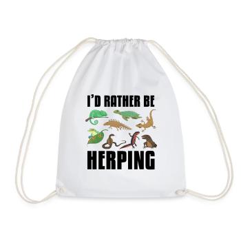 I would rather ping reptile amphibians - Drawstring Bag - white - Front