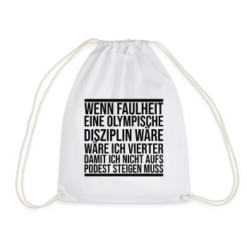 Lustiger Spruch Für Faulenzer - Turnbeutel - Weiß - Vorne