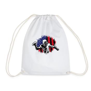 American Football Flag Patriotic Sports Football - Drawstring Bag - white - Front