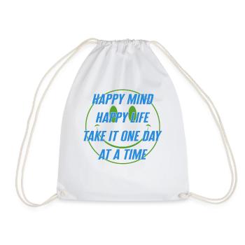 Chemise Positivity, Happy Mind Happy Life Tee, - Sac de sport léger - blanc - Devant