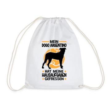 Dogo Argentino hat meine Hausaufgaben gefressen - Turnbeutel - Weiß - Vorne