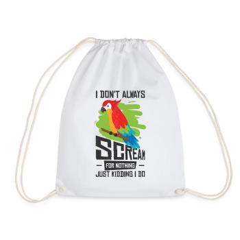 Macaw Parrot Bird Macaw Lover Tropical Zoo Animal - Drawstring Bag - white - Front