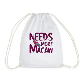 Macaw Parrot Lover Nature Zoo Animal Pet - Drawstring Bag - white - Front