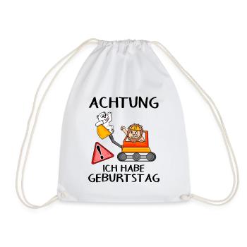 Achtung ich habe Geburtstag - Turnbeutel - Weiß - Vorne