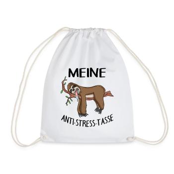 Tasse Faultier Kaffeetasse - Turnbeutel - Weiß - Vorne