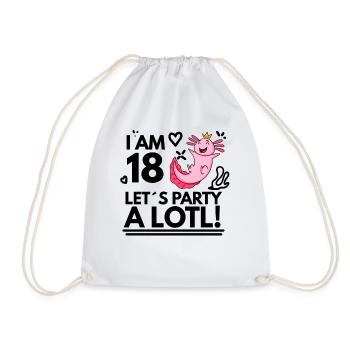 18. Geburtstag Axolotl Ich Bin 18 - Turnbeutel - Weiß - Vorne