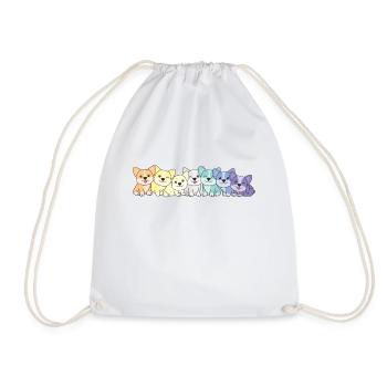 genderfaun Flag Corgi Pride LGBTQ cute dogs - Drawstring Bag - white - Front