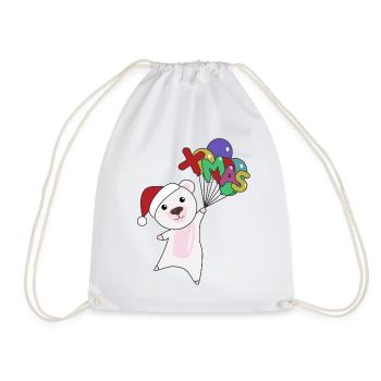 Polar Bear Christmas Snow Winter Animals Polar Bears - Drawstring Bag - white - Front