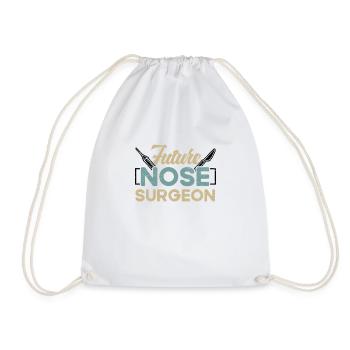 Future Nose Surgeon Rhinoplasty Cosmetics Funny - Drawstring Bag - white - Front