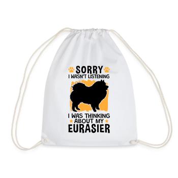 Thought of Eurasier Eurasier Eurasian Dog - Drawstring Bag - white - Front
